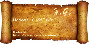 Hodosi Győző névjegykártya